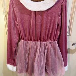 Pink Velvet Dress with Tulle Skirt Mrs. Santa Short Size Medium